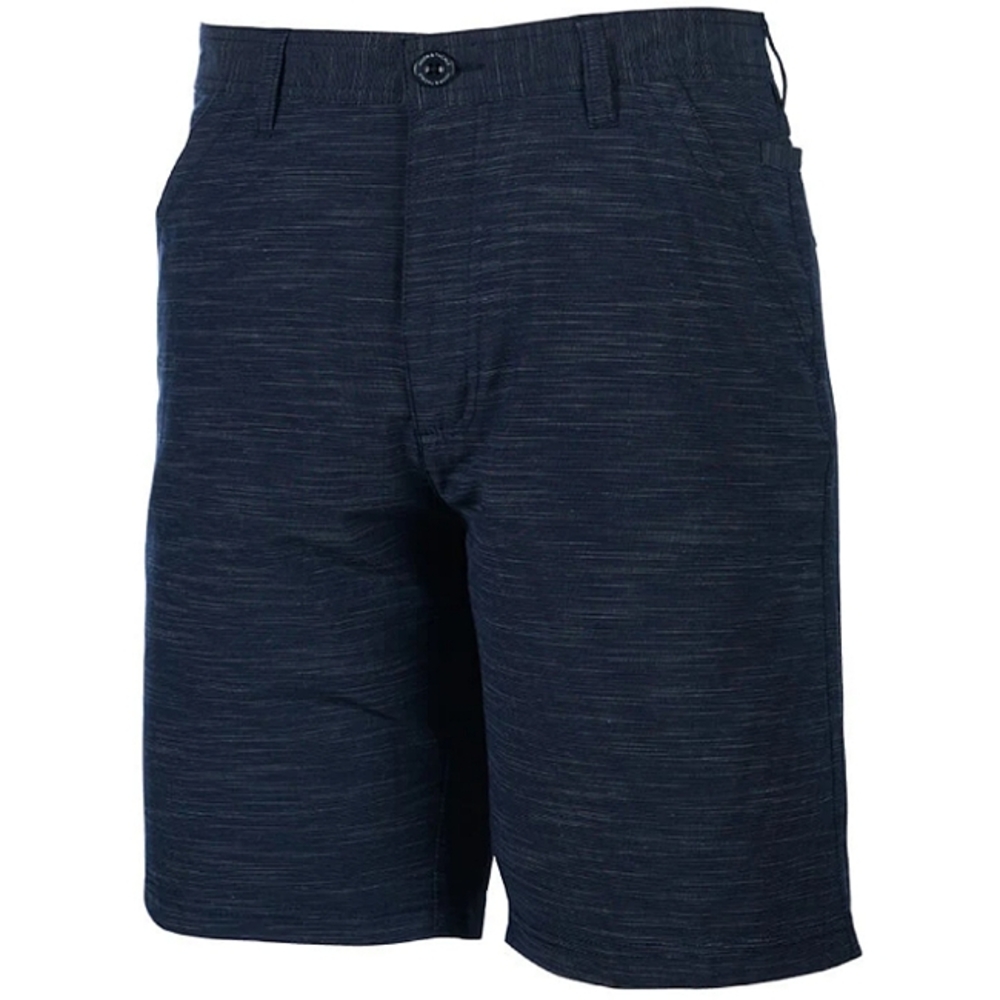 Hook & Tackle Blue Striped Heathered Oceanic Hybrid 4-Way Stretch Fishing Shorts